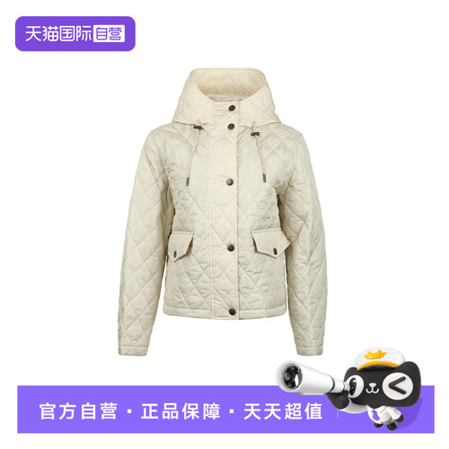 【自营】BURBERRY/博柏利女士FW26菱格连帽纯色防寒短外套棉服