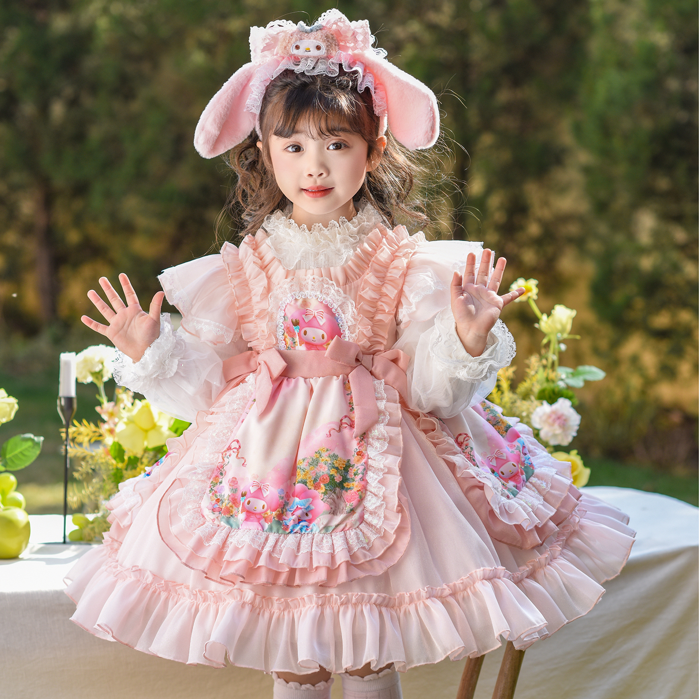 美乐蒂公主裙2025新款洋气公主蓬蓬裙洛丽塔周岁礼服裙秋季裙子