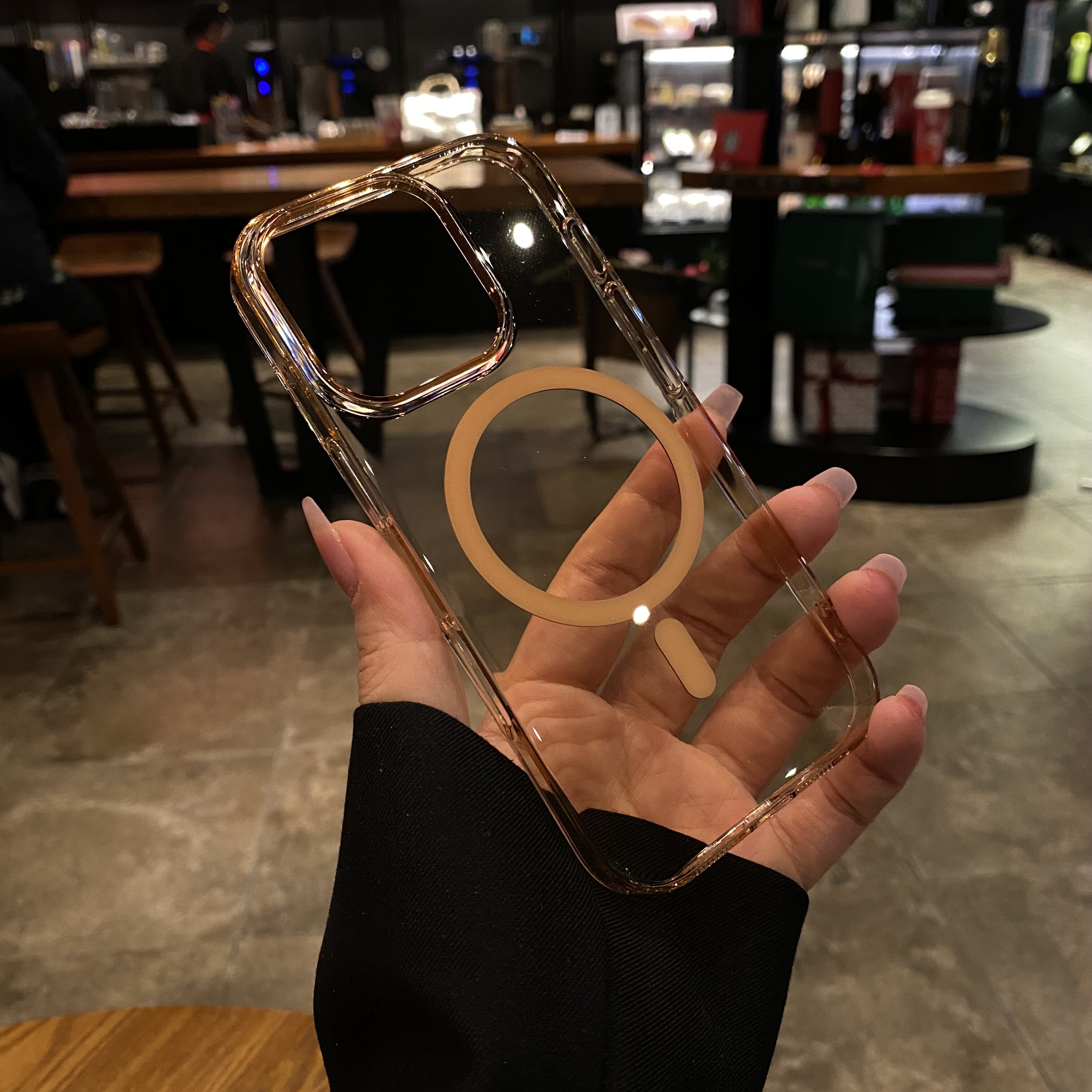 适用苹果16手机壳新款透明硬壳磁吸Magsafe磁吸iPhone15Promax大孔镜头防摔高级感超薄i14简约男女款13保护套