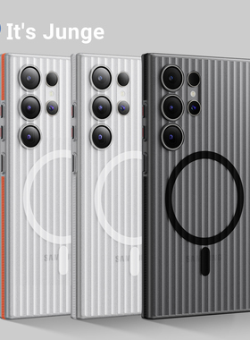 新款不沾指纹适用三星S24Ultra手机壳s25Ultra侧防滑磨砂硬壳S24超薄防摔S25磁吸s23Ultra简约24+保护套S23U