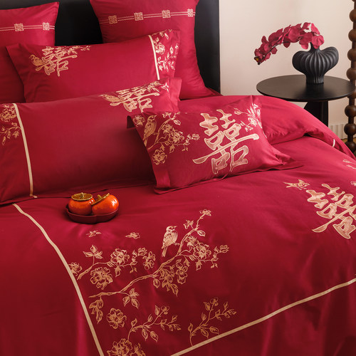 浪漫新婚庆四件套100S纯棉