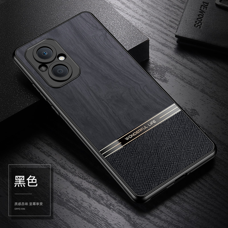 适用于OPPO系列木纹素皮防摔后壳