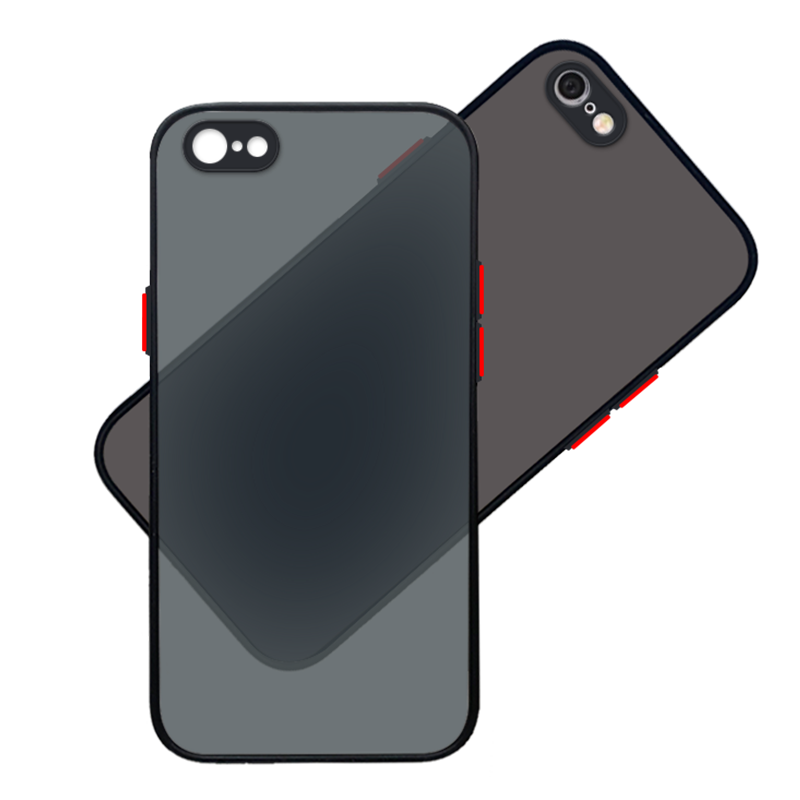 适用苹果6手机壳透明磨砂iPhone6s网红简约全包防摔i6s硅胶i6六个性创意ins风保护套新款软壳ip外壳a1586黑色