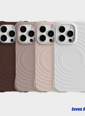 简约灰色磁吸明星同款波漾真液态硅胶iPhone16promax手机壳适用苹果15磨砂MagSafe14小蛮腰13厚款防摔全包