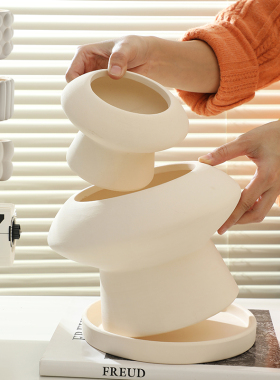 素烧陶瓷花盆大口径创意奶油风ins极简蝴蝶兰绿萝多肉绿植陶土盆