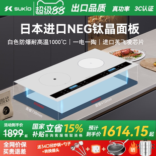 电陶炉双头电灶爆炒家用 领补贴15% 白色平面电磁炉双灶嵌入式