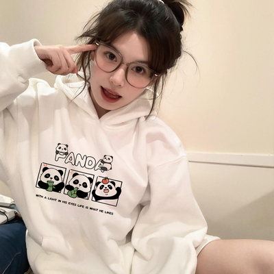 独特漂亮巨好看的早秋上衣女2025新款秋冬款加绒加厚白色卫衣外套