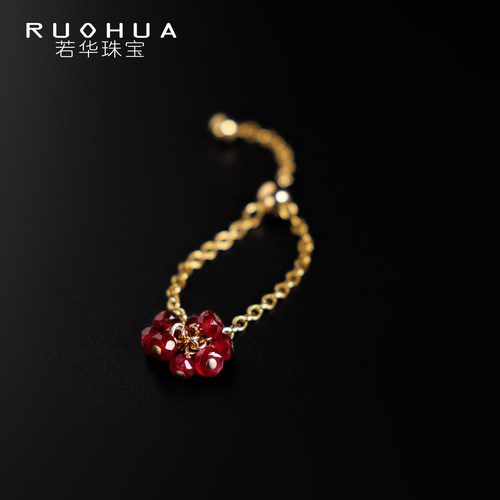 若华鸽血红宝石戒指18K金
