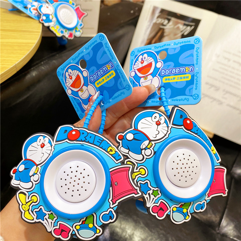正版哆啦A梦小叮当喇叭钥匙扣