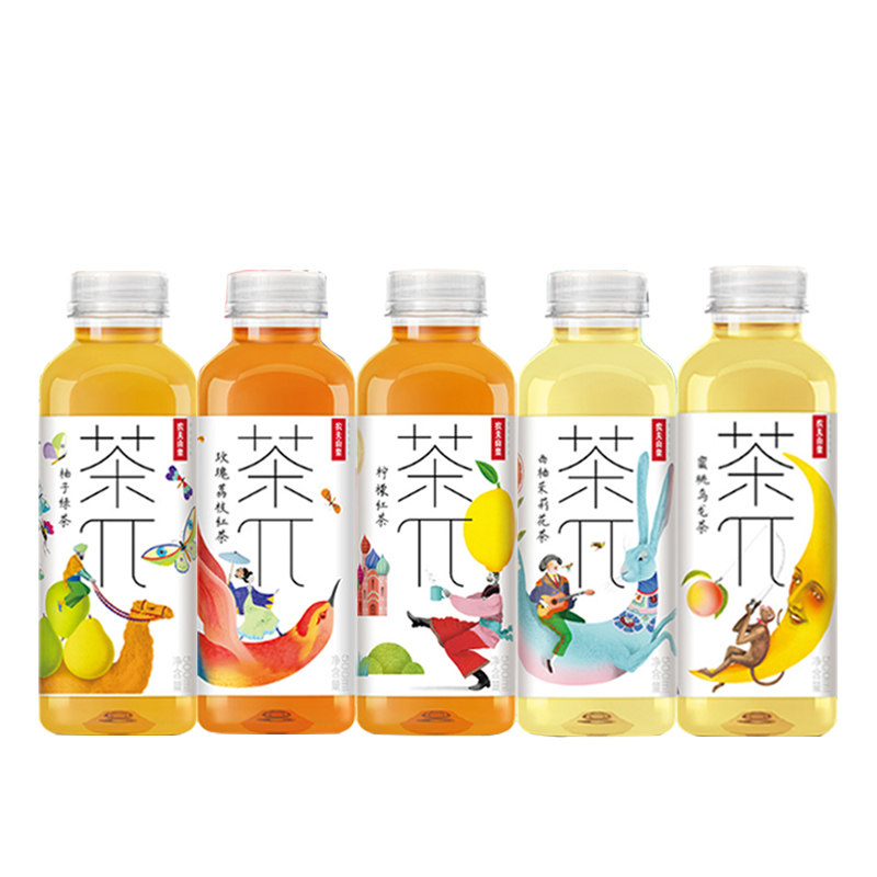 农夫山泉茶π500ml5瓶茶派茶饮料乌龙西柚茉莉红绿柚子玫瑰荔枝茶
