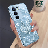 s15 s12 S9保护套女款 pro简约E u10 u20 优雅天鹅vivos17手机壳s16 s10 创意Pro超薄S7 u3防摔高颜值