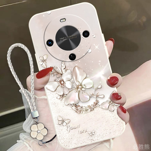 珍珠蝴蝶适用华为畅享70x手机壳新款Hi畅享70plus保护套畅享60x/50液态硅胶pro/m/z磨砂se/s/e优畅享30/20/10