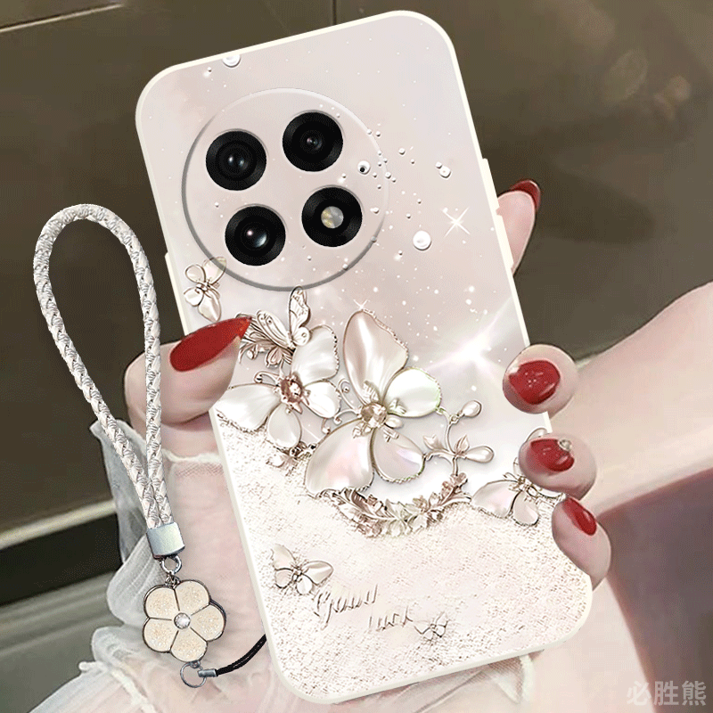 珍珠蝴蝶适用一加13手机壳新款一加12/11/10保护套防摔1加10T网红1+9磨砂T/R/RT/pro超薄一加6/5全包边个性软