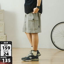 714street夏季工装短裤男潮牌宽松休闲运动裤美式复古五分裤卫裤