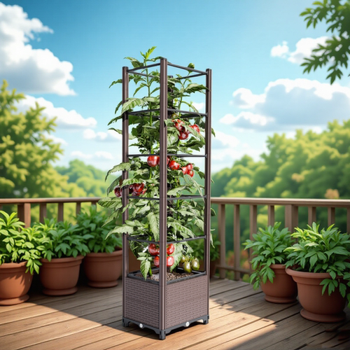 花架种植箱蔬菜爬藤架带轮好移动家用阳台庭院户外蔬菜种植花架箱
