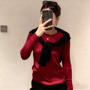 春装女款2026年新款羊毛针织衫长袖打底衫女修身显瘦毛衣气质上衣