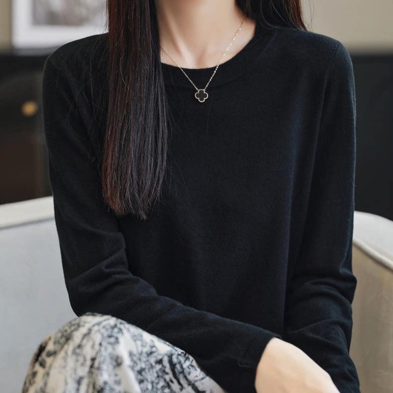 春装女款2026年新款羊毛打底衫薄款毛衣女修身针织衫显瘦气质上衣图片