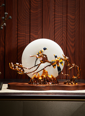 平安扣黎采玉石新中式玄关珐琅