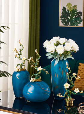 搪瓷彩色玻璃花瓶可访问豪华高雅的家庭客厅高雅大气高雅的陶瓷插