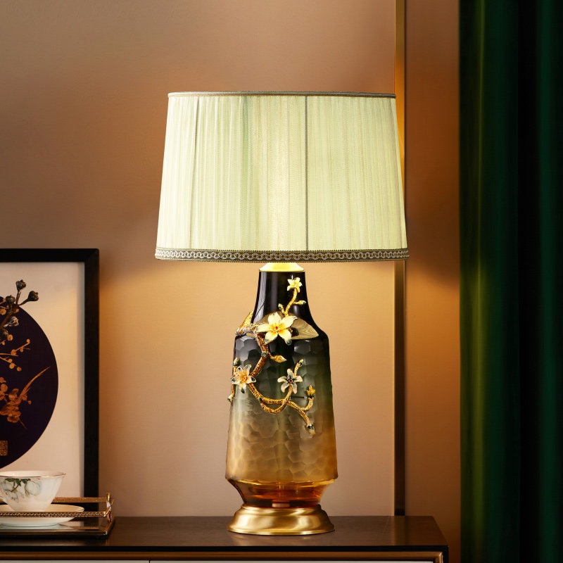 美式奢华琉璃珐琅彩后现代轻奢卧室床头灯结婚房浪漫温馨客厅欧式