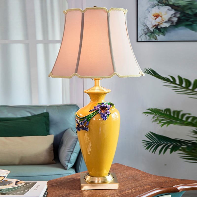 美式陶瓷轻奢台灯后现代客厅奢华全铜装饰灯具欧式书房卧室床头灯