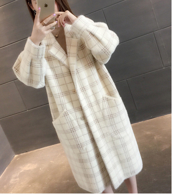 仿水貂绒毛衣女外套2019秋冬新款韩版宽松加厚中长款针织开衫大衣|ruв категории Женская одежда, женской одежды - от Buy2taobao.com для оказания профессиональной услуги покупки агента Taobao