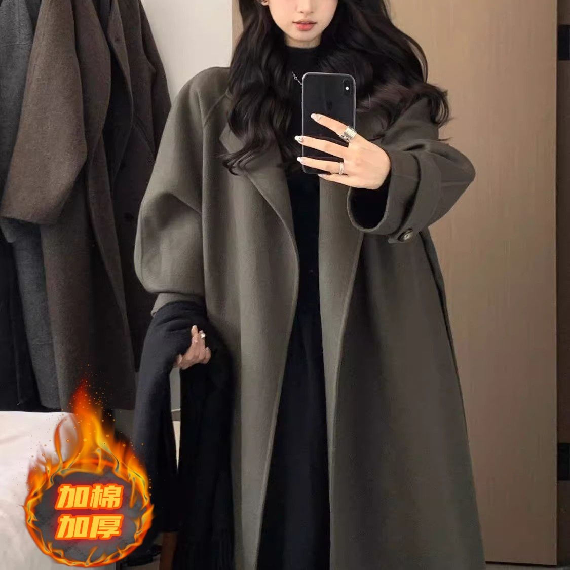 质感无敌呢子大衣外套女