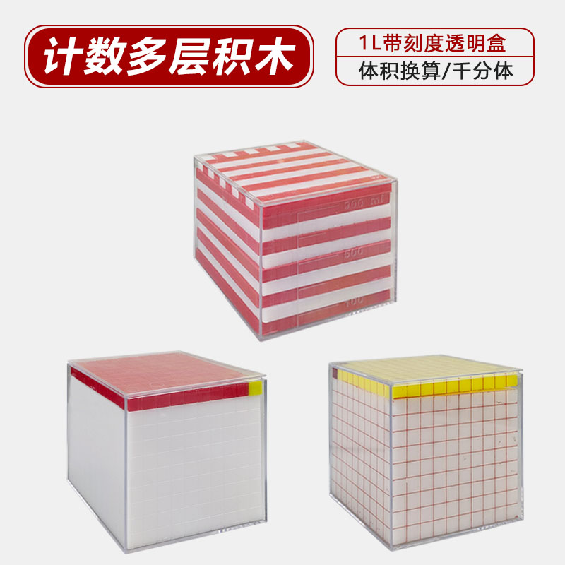 体积单位演示器容量单位演示器分米立方体模10cm厘米1L升正方体模透明塑料教学仪器教具学具
