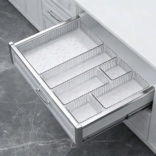日本抽屉内置化妆品收纳盒分隔亚克力梳妆台桌面护肤品整理盒置物