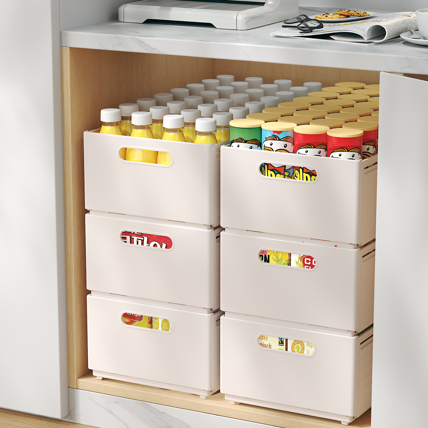 日本零食收纳盒长方形可伸缩橱柜桌面杂物整理盒抽屉厨房储物盒子,收纳整理,桌面收纳盒,淘宝优惠券,粉丝福利购,淘宝优惠卷