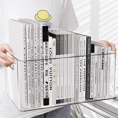 高透明硬质亚克力书本收纳盒