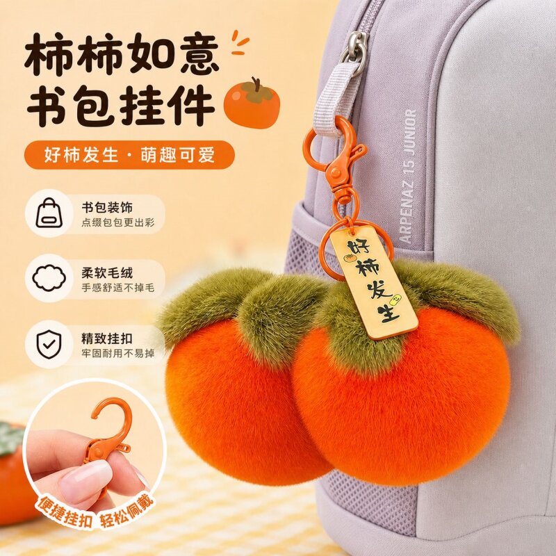 书包挂件女生韩系玩偶ins风小学生儿童毛茸茸毛绒ins风可爱图片