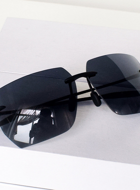 无框太阳镜男款防紫外线蛤蟆镜司机墨镜钓鱼眼镜多边形方形眼镜