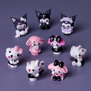 创意暗黑三丽鸥萌粒高级感小众摆件迷你办公桌面汽车中控装饰物品