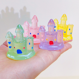 创意夜光水晶城堡房子摆件diy装饰品迷你梦幻城堡模型玩具小礼物