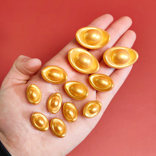 财源滚滚新年招财元宝立体diy蛇年金色配件装饰微景观树脂小摆件