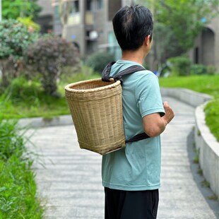 背篓竹编农用家用手工编制背篼背箩筐道具古风竹筐竹制品竹编篮子