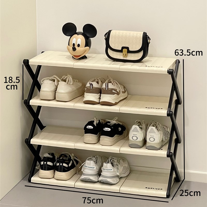 家用入户门折叠鞋架简易门口多层大容量2024新款鞋柜收纳神器架子