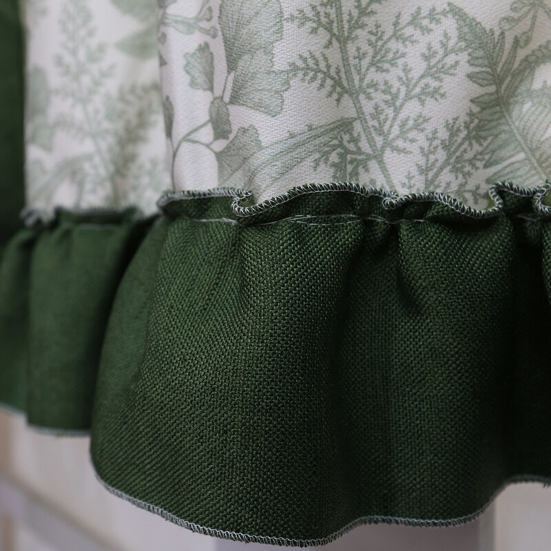 小窗帘卧室提拉帘美式复古树叶厨房帘气球帘门帘系带帘隔断帘短帘