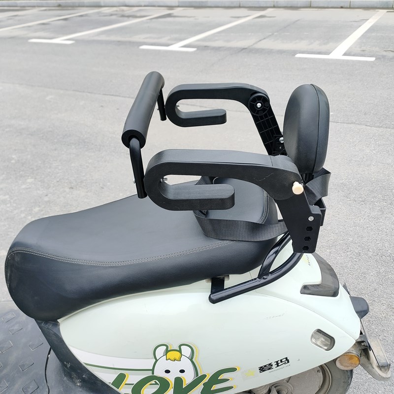 新款可折叠电动车儿童座椅后置安全护栏宝宝防摔可升降防水可旋转