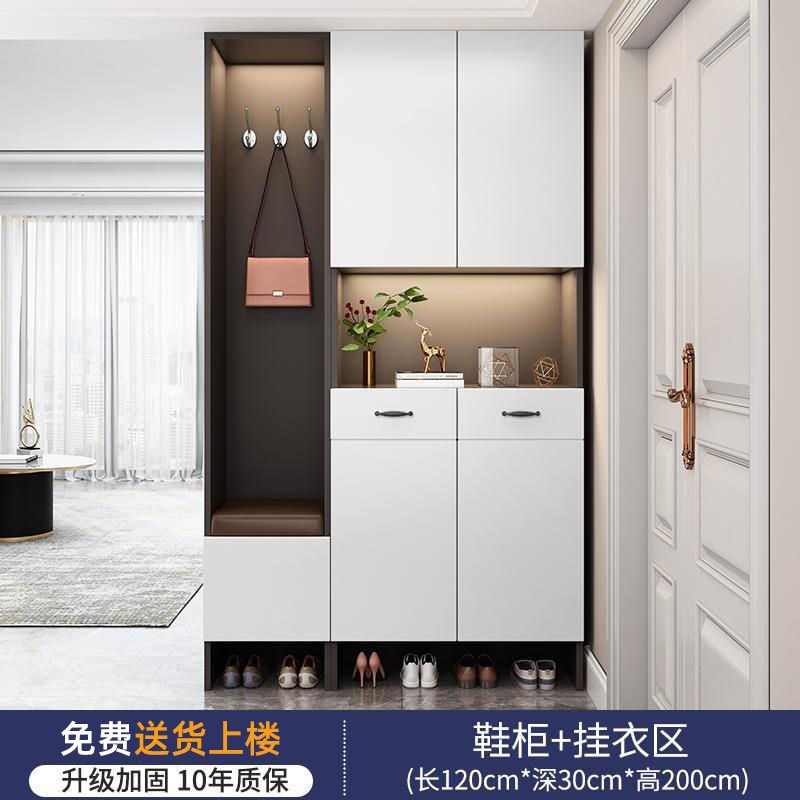 实木鞋柜家用门口玄关柜靠墙换鞋凳入户一体客厅隔断柜收纳储物柜