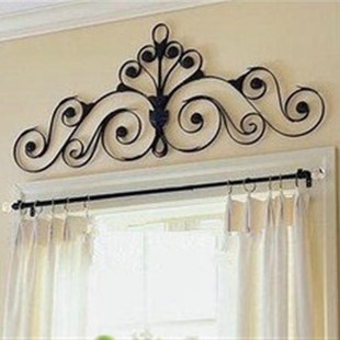 欧式铁艺门饰墙壁饰品黑色窗上装饰壁挂窗帘壁饰现货室内窗户饰品