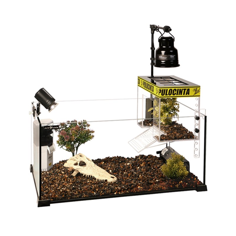 乌龟饲养缸桌面别墅生态缸带过滤造景爬晒台一体家用玻璃