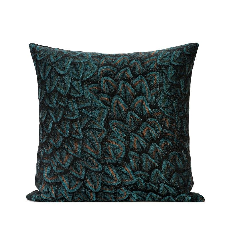 NEWC新宸优品 现代轻奢抽象羽毛抱枕套客厅沙发床头绿色雨林靠垫,居家布艺,靠垫/抱枕,淘宝优惠券,粉丝福利购,淘宝优惠卷