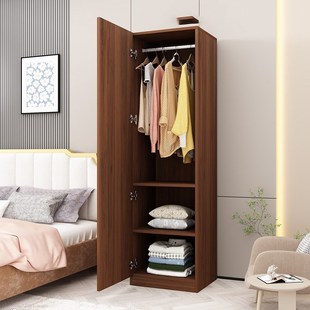 2米单门衣柜实木生态板成人储物立柜现代中式阳台简卧室衣橱边柜