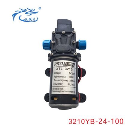 12V24V100W直流大功率打药农用电动隔膜泵自吸洗车高压水泵带风扇