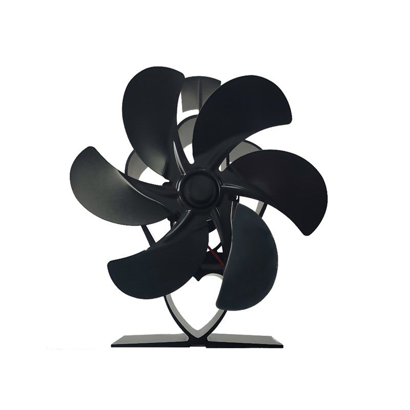 壁炉风扇爱心元宝六叶家用真火柴火炉热循环取暖高温发电热能风扇