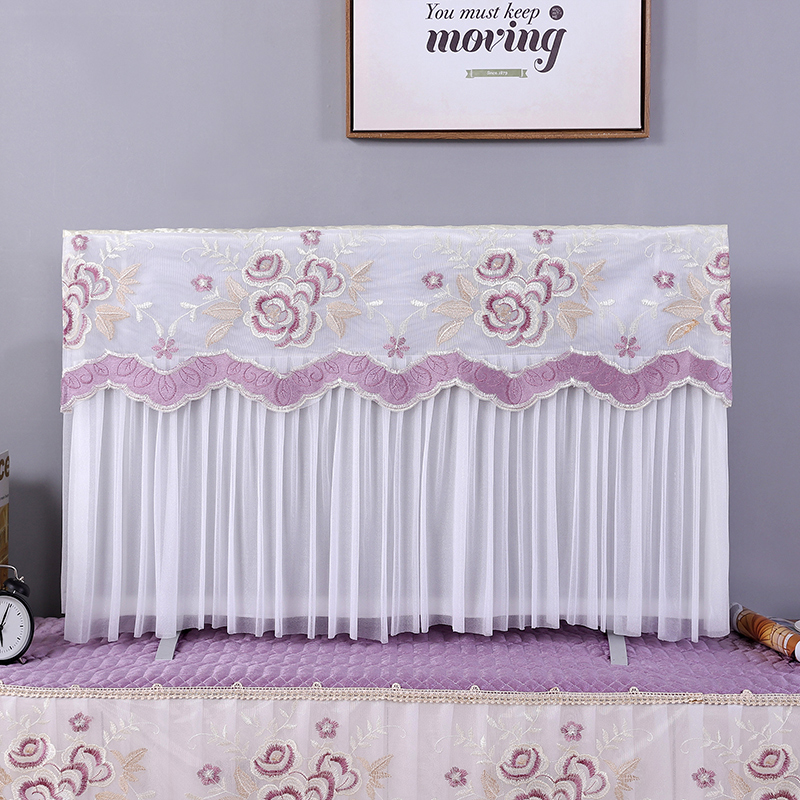 新款液晶电视机防尘罩套蕾丝55寸65寸75寸挂式电视盖布客厅家用