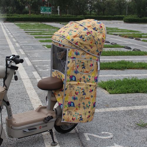 电动车儿童座椅防风防雨水棉棚后置自行车小孩坐椅秋冬款加厚棉篷