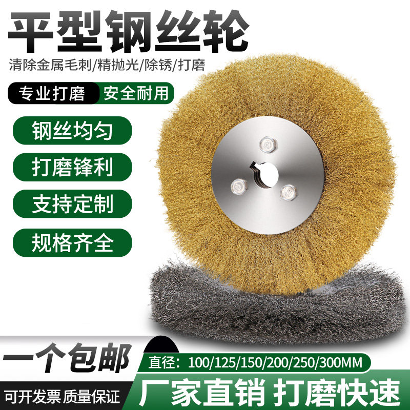 平型钢丝铜丝不锈钢丝轮100-300图片